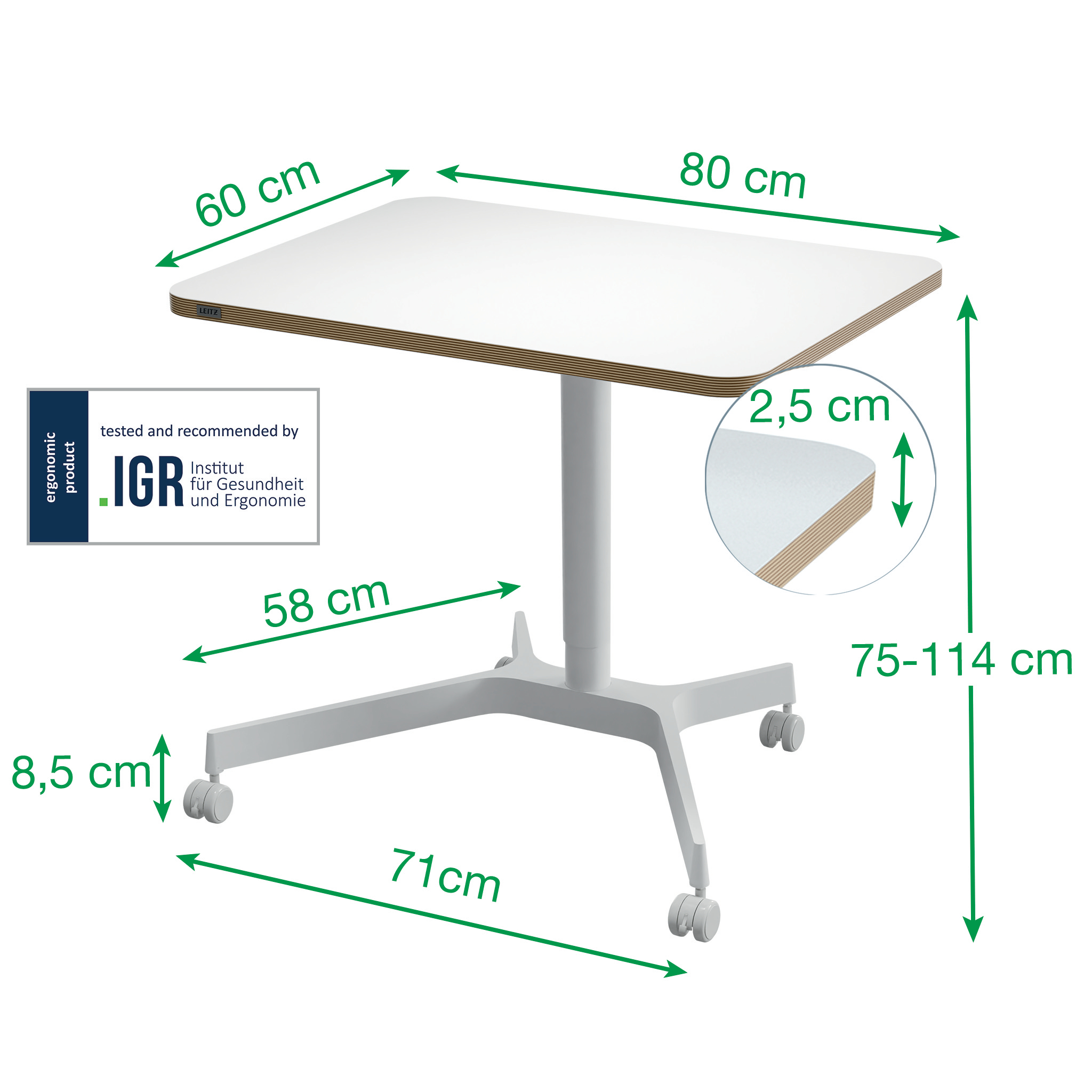 Birou Ergonomic Pneumatic Ajustabil Pe Inaltime Ergo Leitz