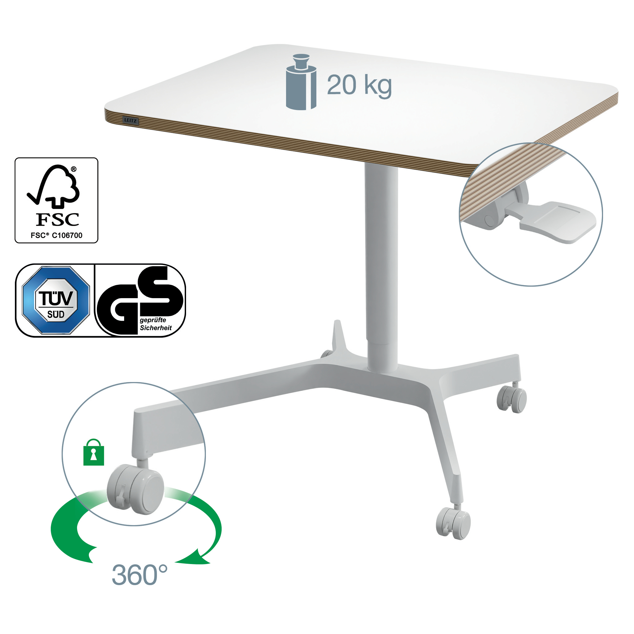 Birou Ergonomic Pneumatic Ajustabil Pe Inaltime Ergo Leitz