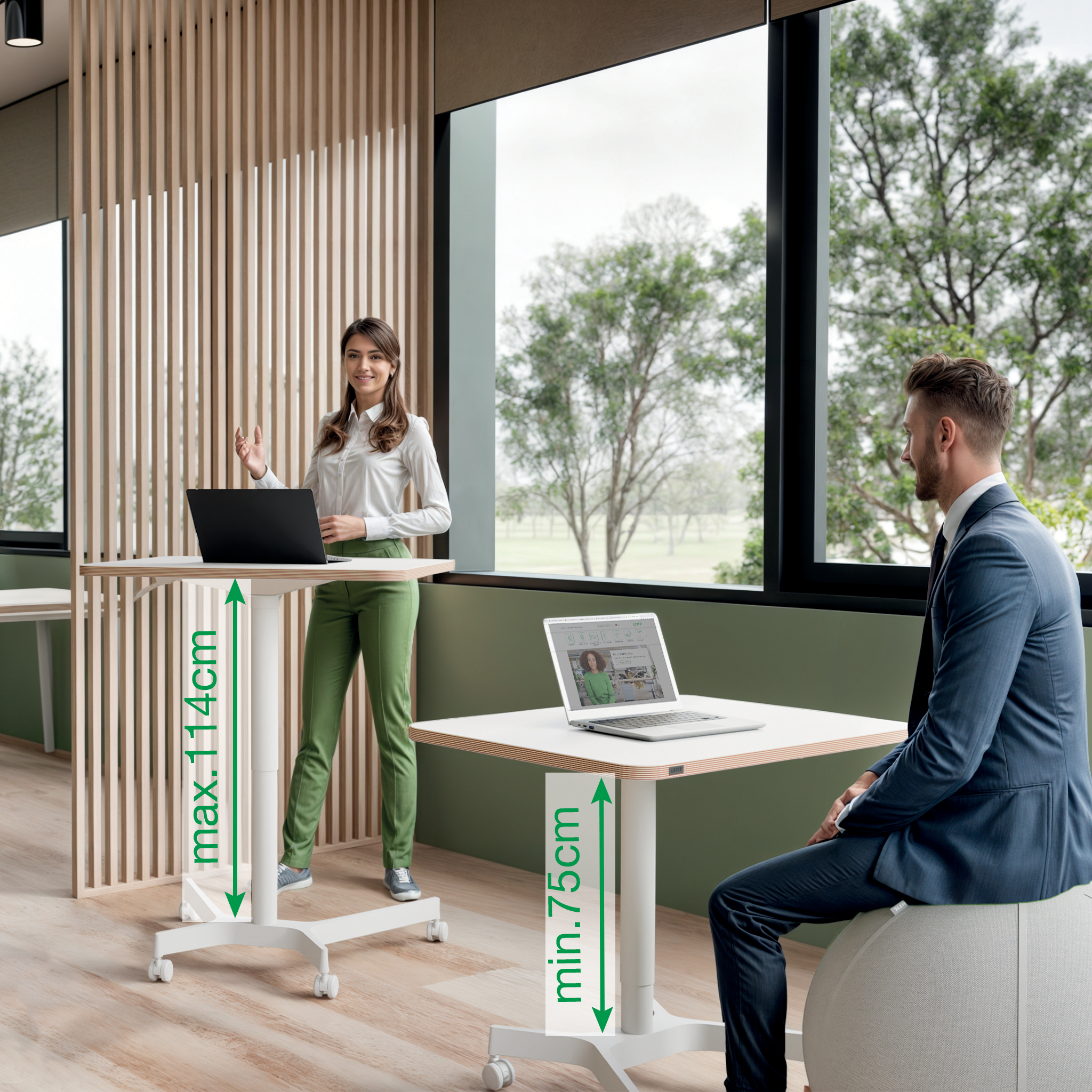 Birou Ergonomic Pneumatic Ajustabil Pe Inaltime Ergo Leitz