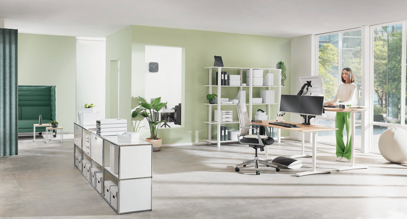 Pernuta Ergonomica Scaun Gri Pastel Husa Lavabila Ergo Leitz