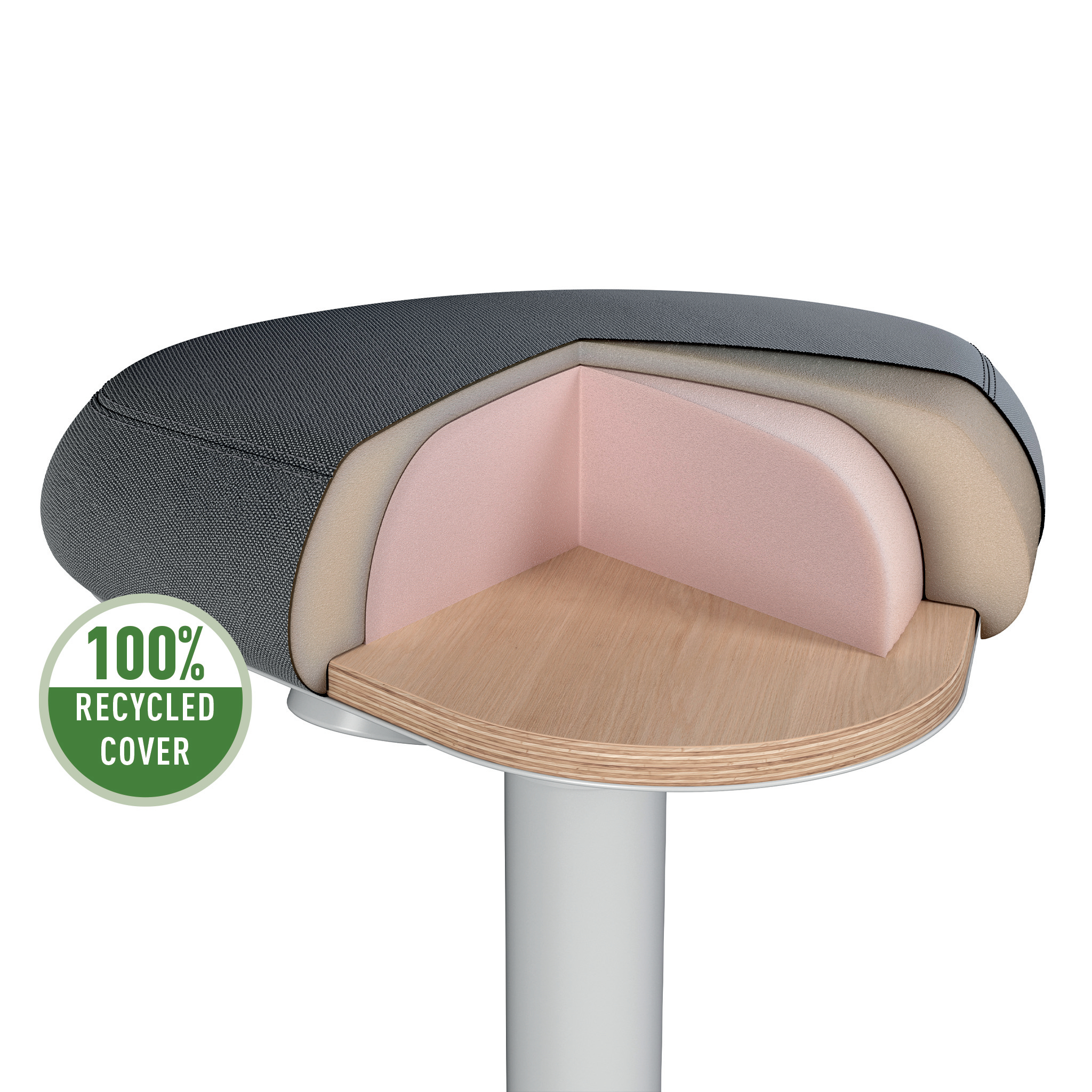Scaun Ergonomic Reglabil 57-82cm Gri Pastel Leitz