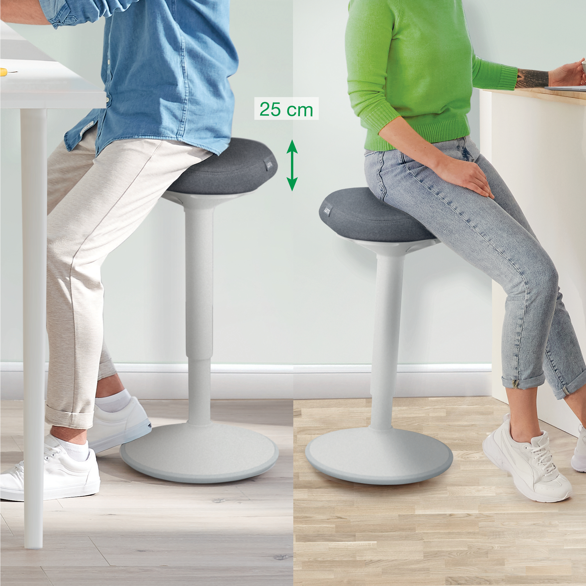 Scaun Ergonomic Reglabil 57-82cm Gri Pastel Leitz