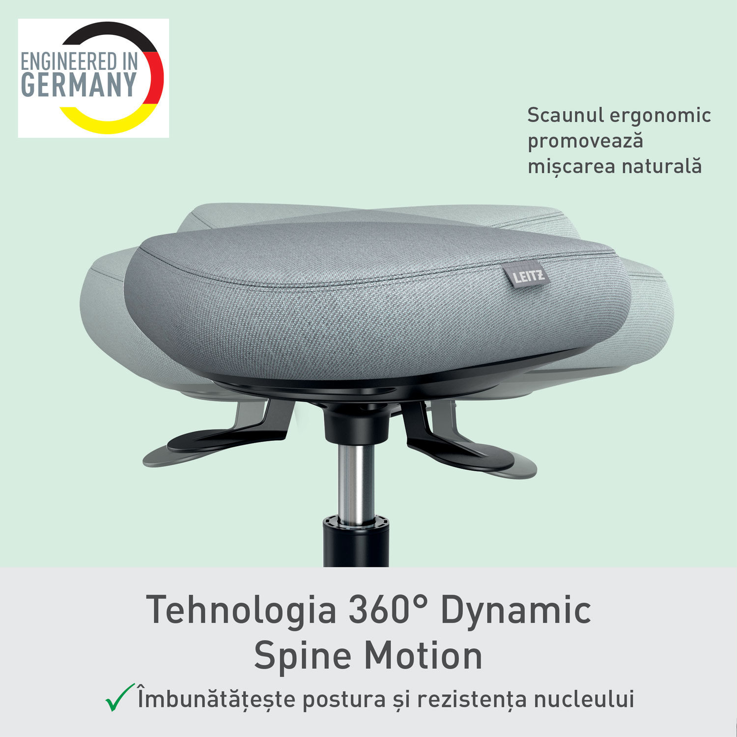 Scaun Ergonomic Pentru Pozitie Sezut/In Picioare Mobil Negru Leitz
