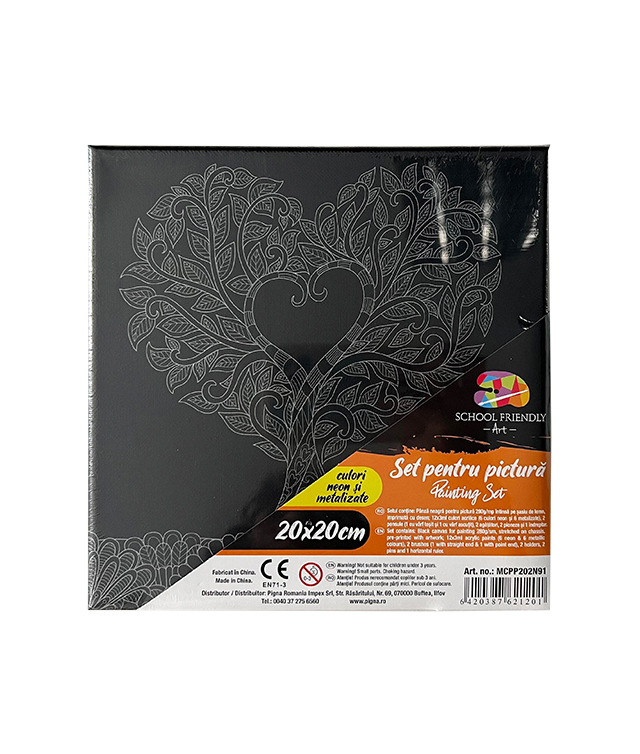 Panza Predesenata Pe Sasiu Neagra 20*20cm Mandale Pom Sf Art Pigna