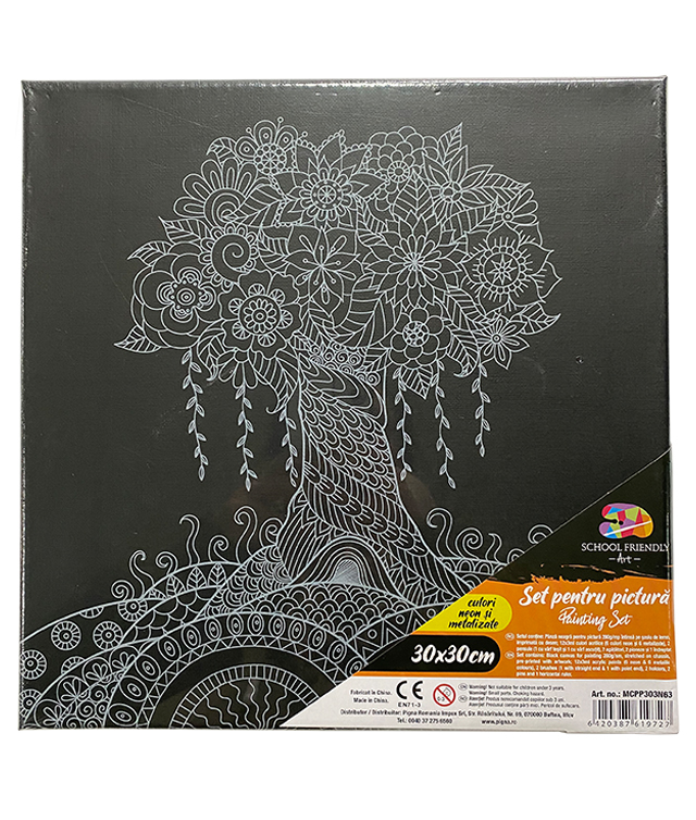 Panza Predesenata Pe Sasiu Neagra 30 X 30cm Copac Sf Art Pigna
