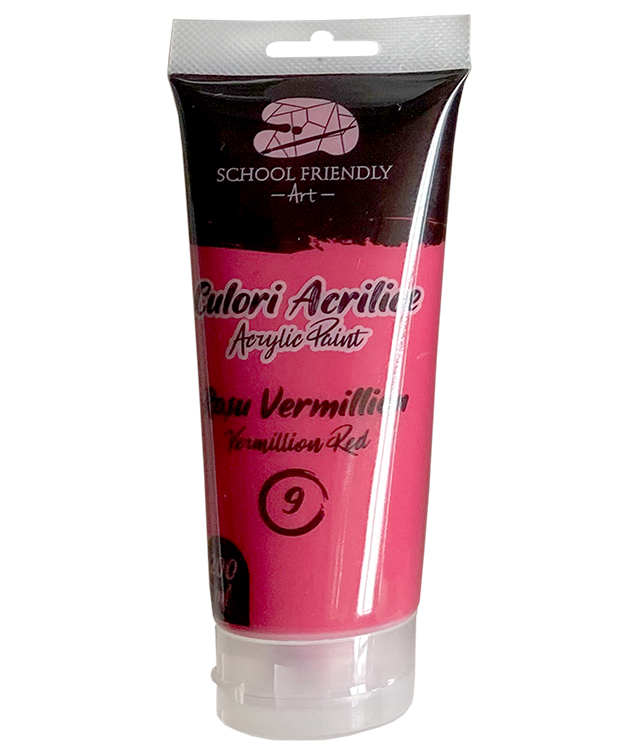 Culori Acrilice 200ml Rosu Vermillion Premium Sf Art Pigna