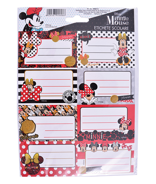 Etichete Scolare 40/Set Minnie Pigna