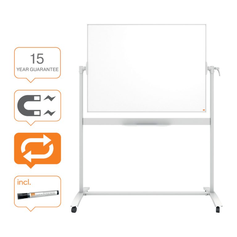 Whiteboard Magnetic Mobil 90*120cm Nano Clean Nobo