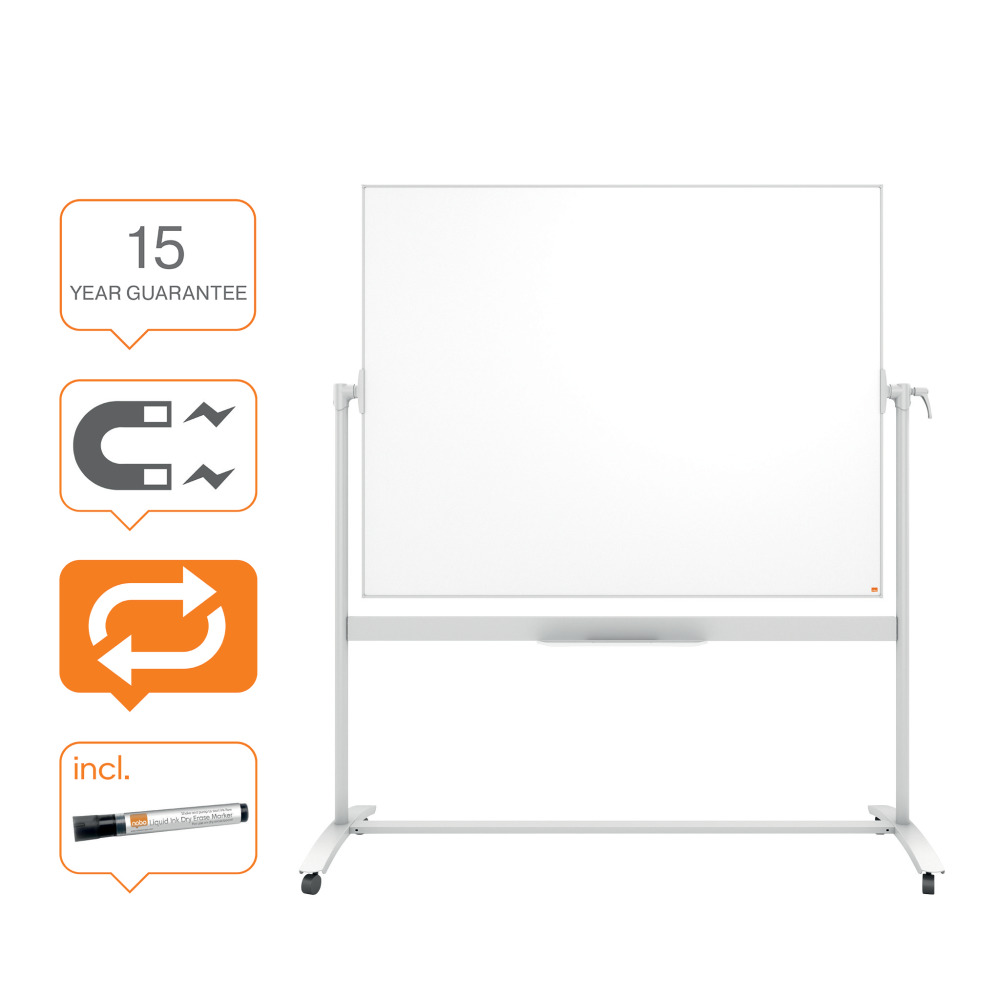 Whiteboard Magnetic Mobil 120*150cm Nano Clean Nobo