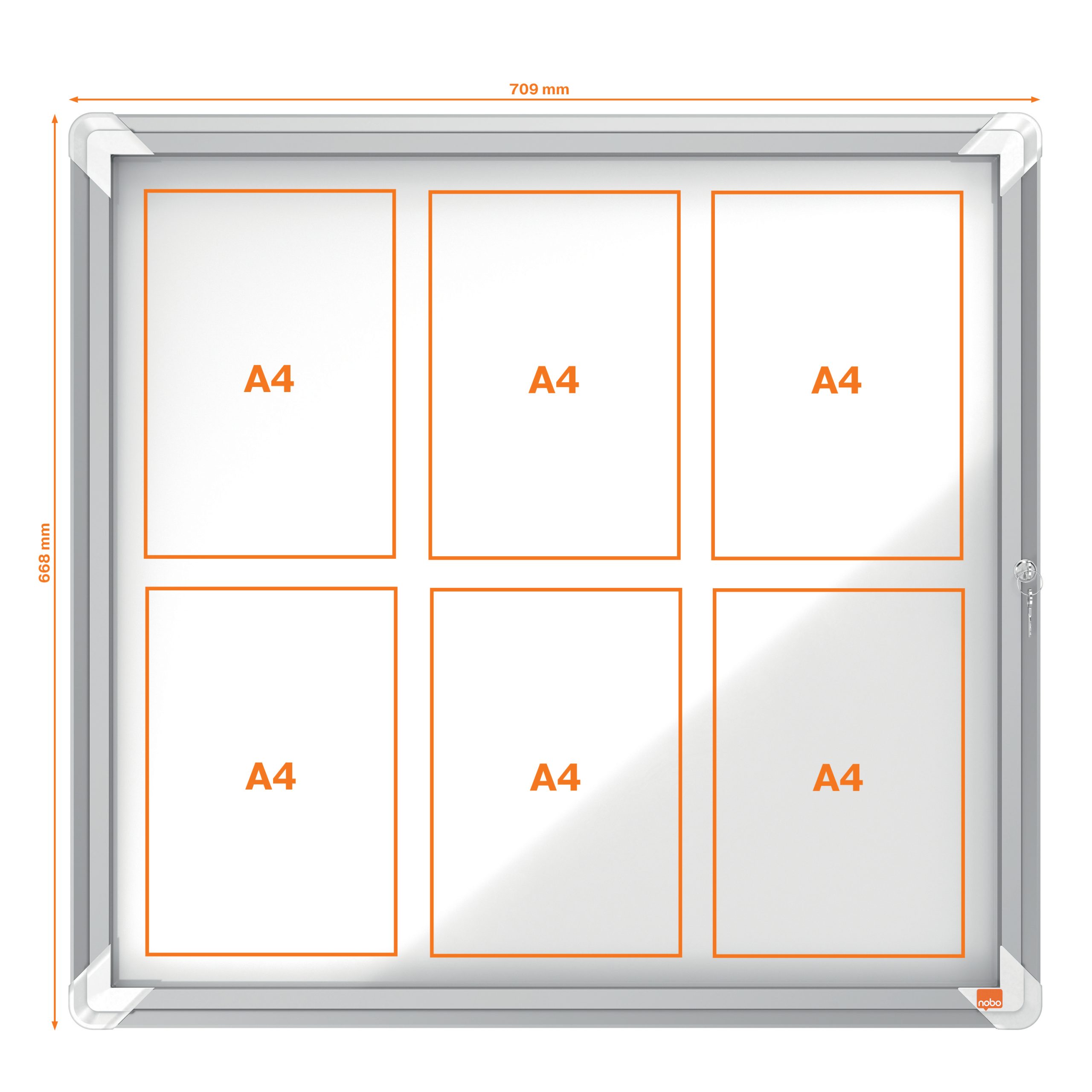 Avizier Magnetic 6*A4 Carcasa Pt Interior Metalica Nobo