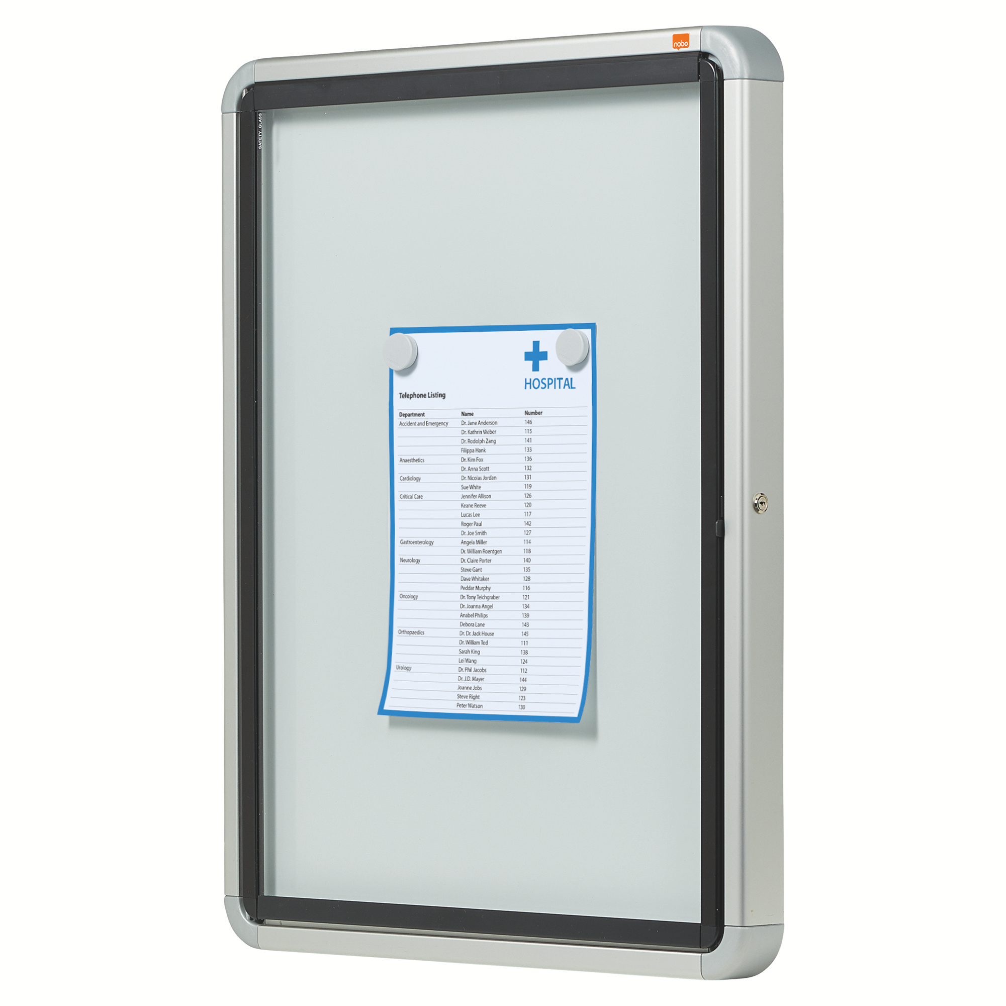 Avizier Magnetic 4*A4 Carcasa Pt Exterior Metalica Nobo