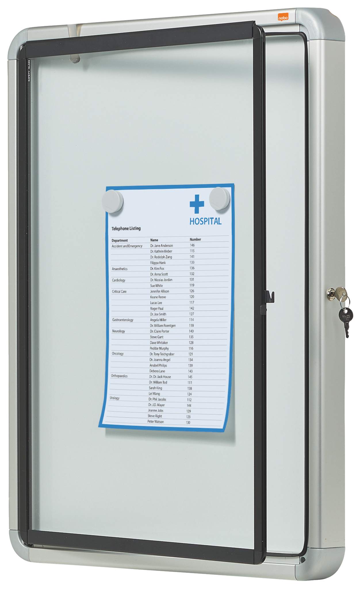Avizier Magnetic 4*A4 Carcasa Pt Exterior Metalica Nobo