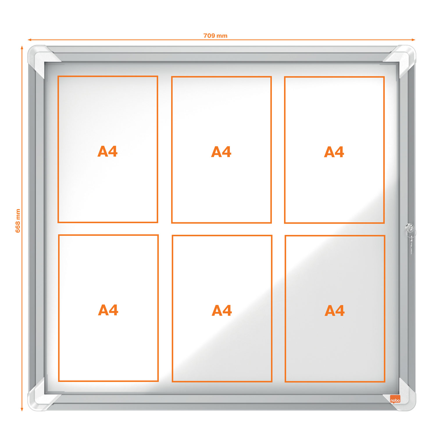Avizier Magnetic 6 X A4 Carcasa Pentru Exterior Metalica Nobo