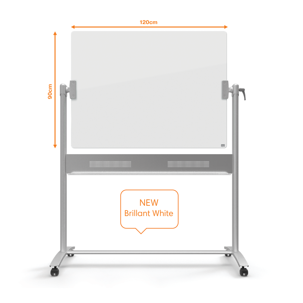 Whiteboard Magnetic Mobil Sticla 90*120cm Diamond Nobo