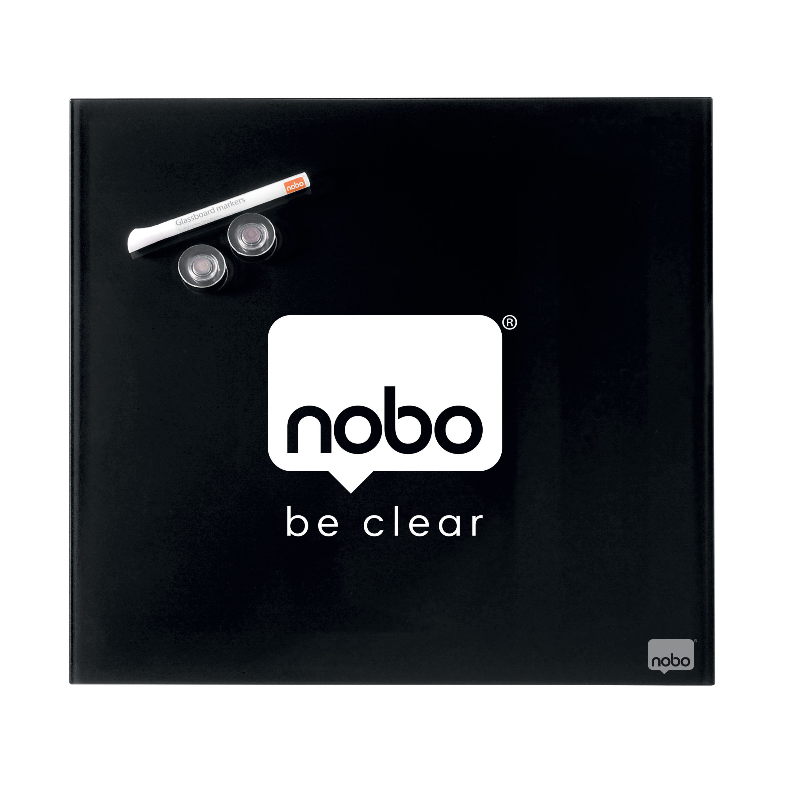 Tabla Magnetica Sticla 30*30cm Neagra+Accesorii Diamond Nobo