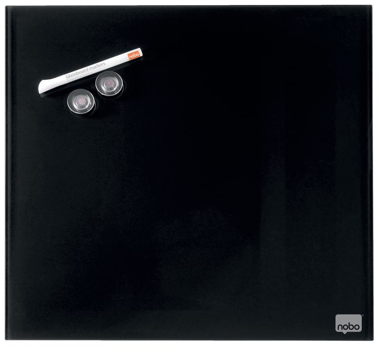 Tabla Magnetica Sticla 45*45cm Neagra+Accesorii Diamond Nobo