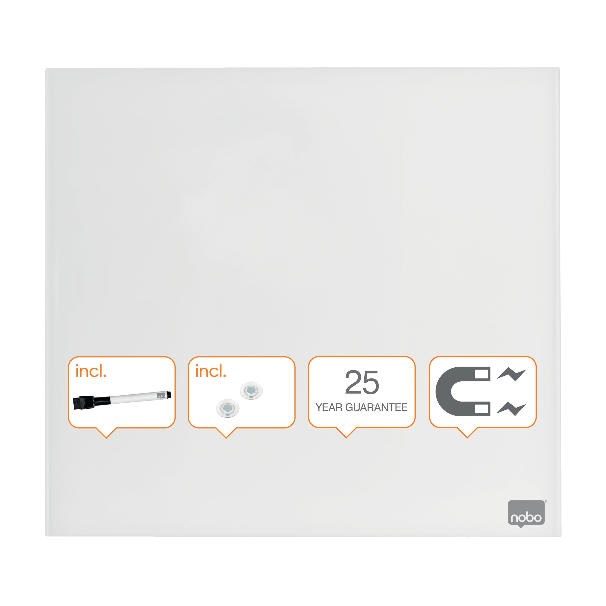 Whiteboard Magnetic Sticla 30*30cm+Accesorii Diamond Nobo