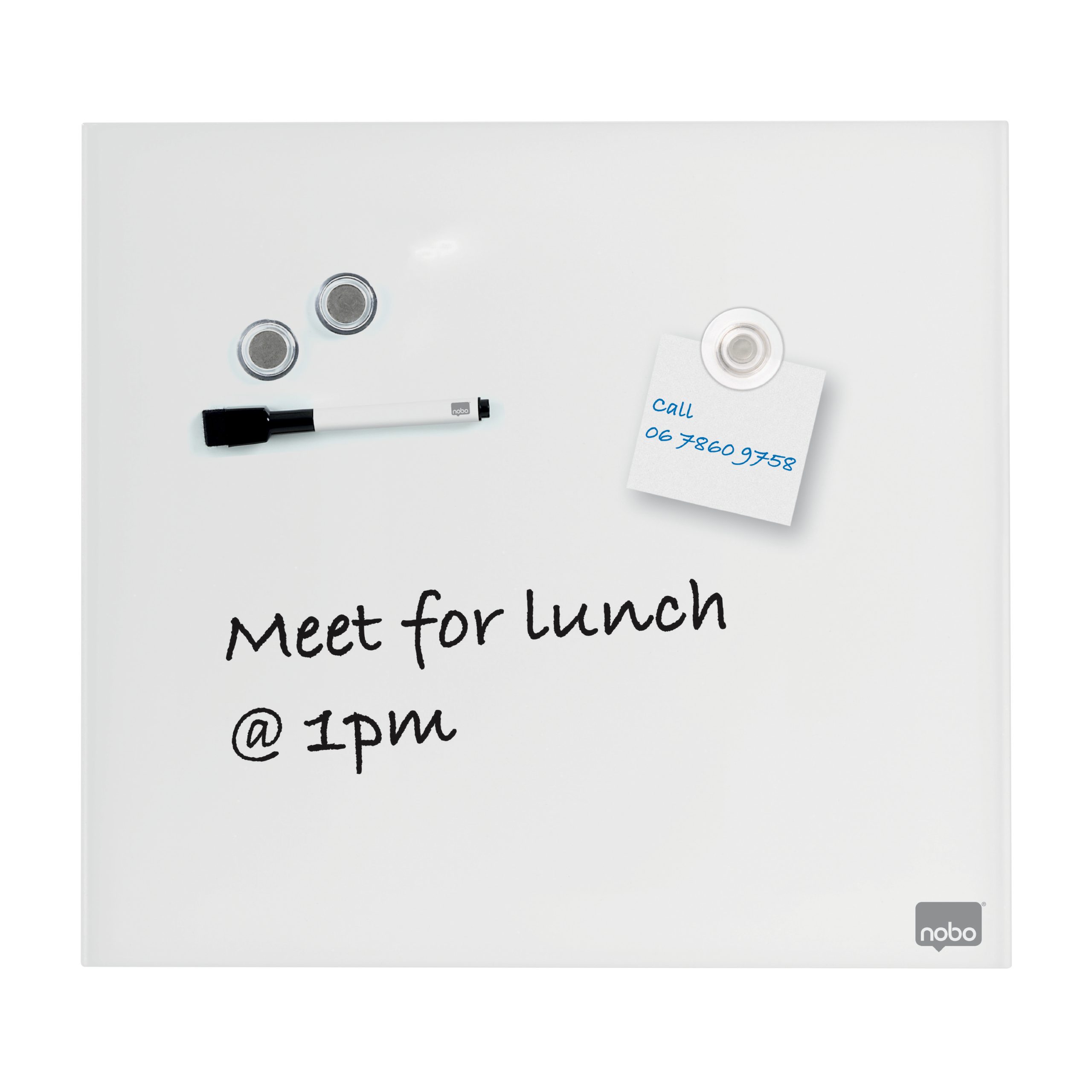 Whiteboard Magnetic Sticla 30*30cm+Accesorii Diamond Nobo