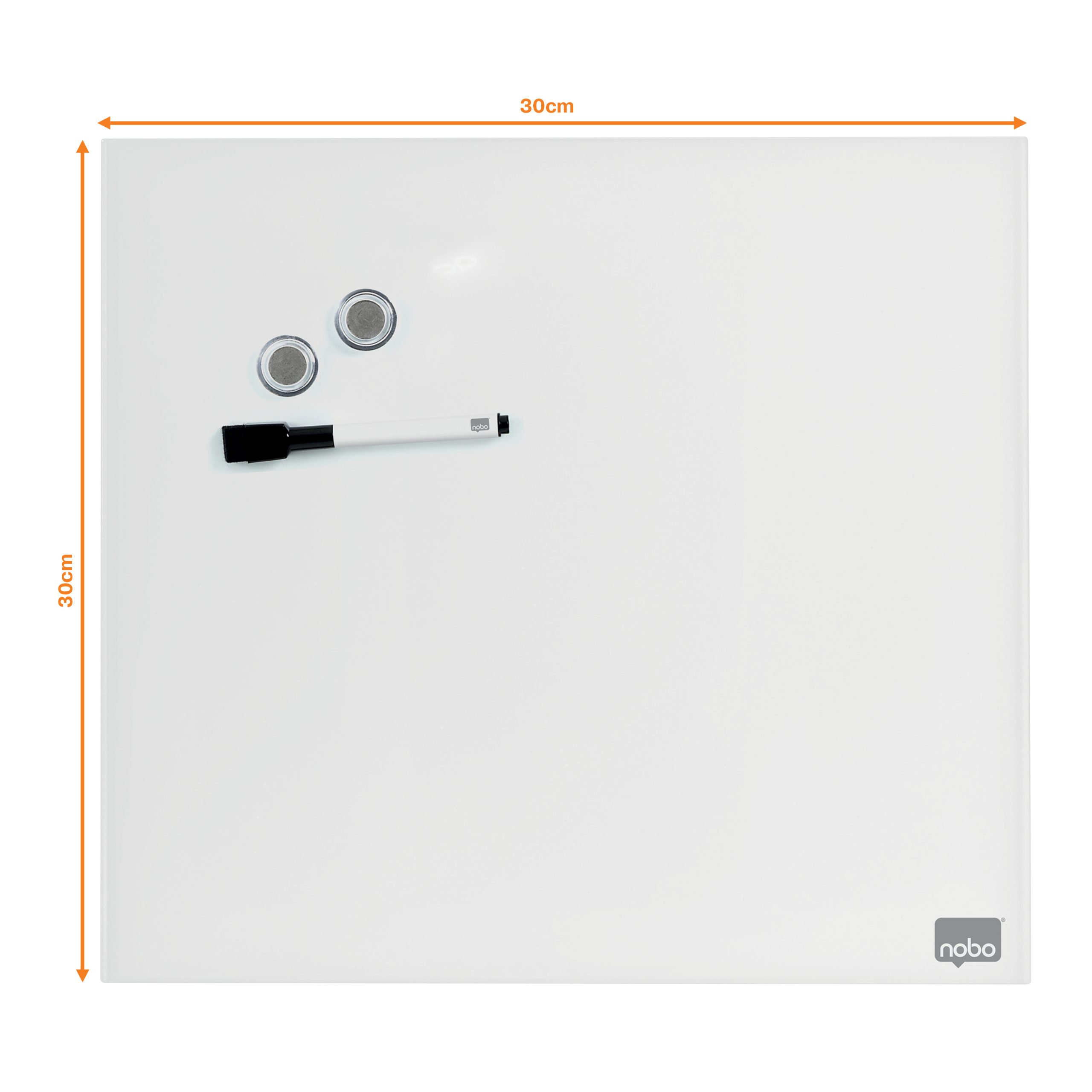 Whiteboard Magnetic Sticla 30*30cm+Accesorii Diamond Nobo