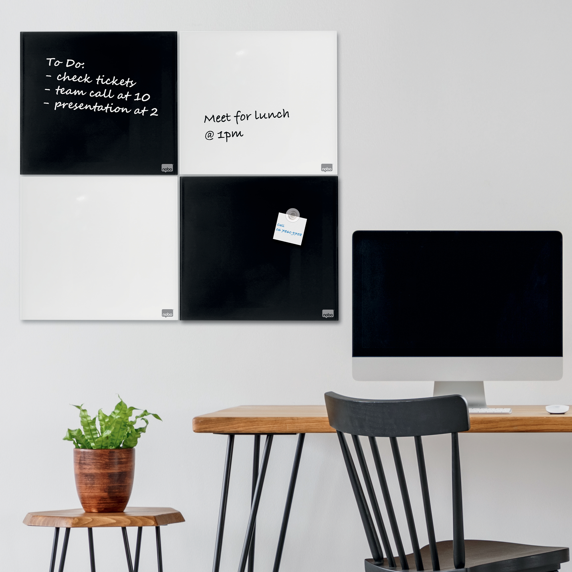 Whiteboard Magnetic Sticla 45*45cm+Accesorii Diamond Nobo