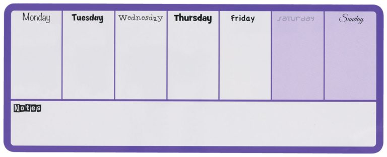 Planner Magnetic Saptamanal 14 X 36cm Mov Nobo