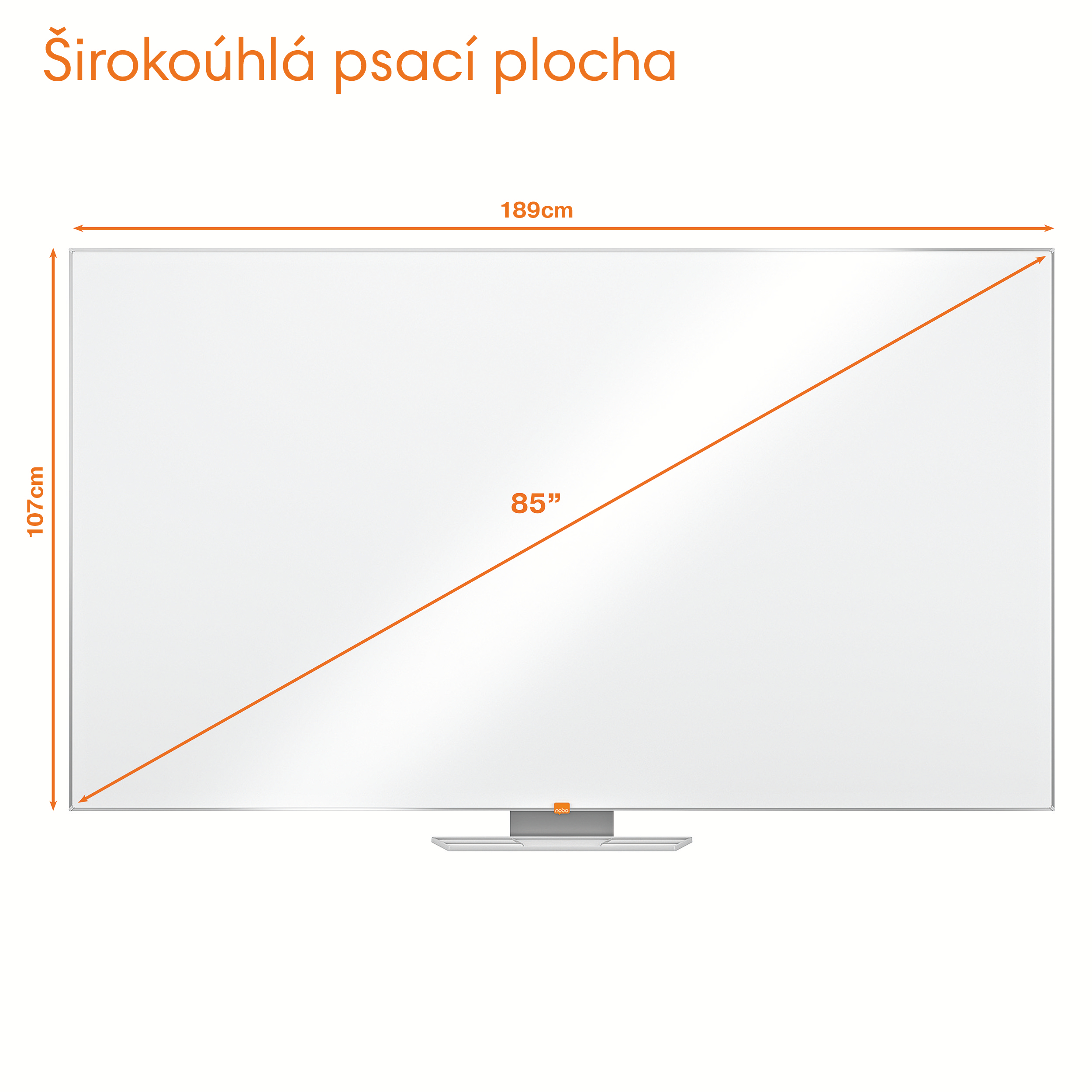 Whiteboard Magnetic Widescreen 85"(1894*1071mm) Nano Clean Nobo