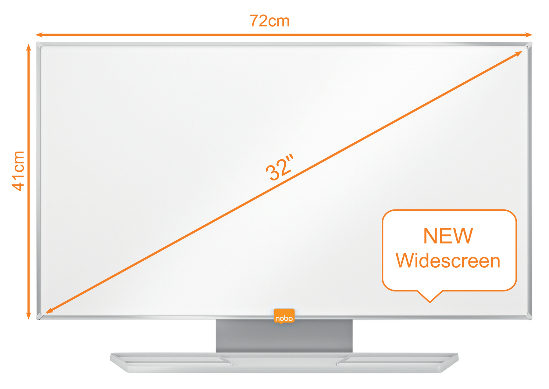 Whiteboard Magnetic Otel Emailat Widescreen 32" Prestige Nobo
