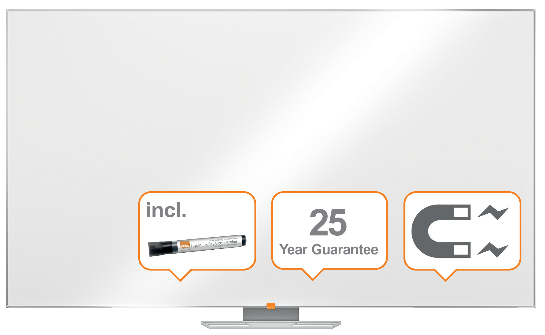 Whiteboard Magnetic Otel Emailat Widescreen 40" Prestige Nobo
