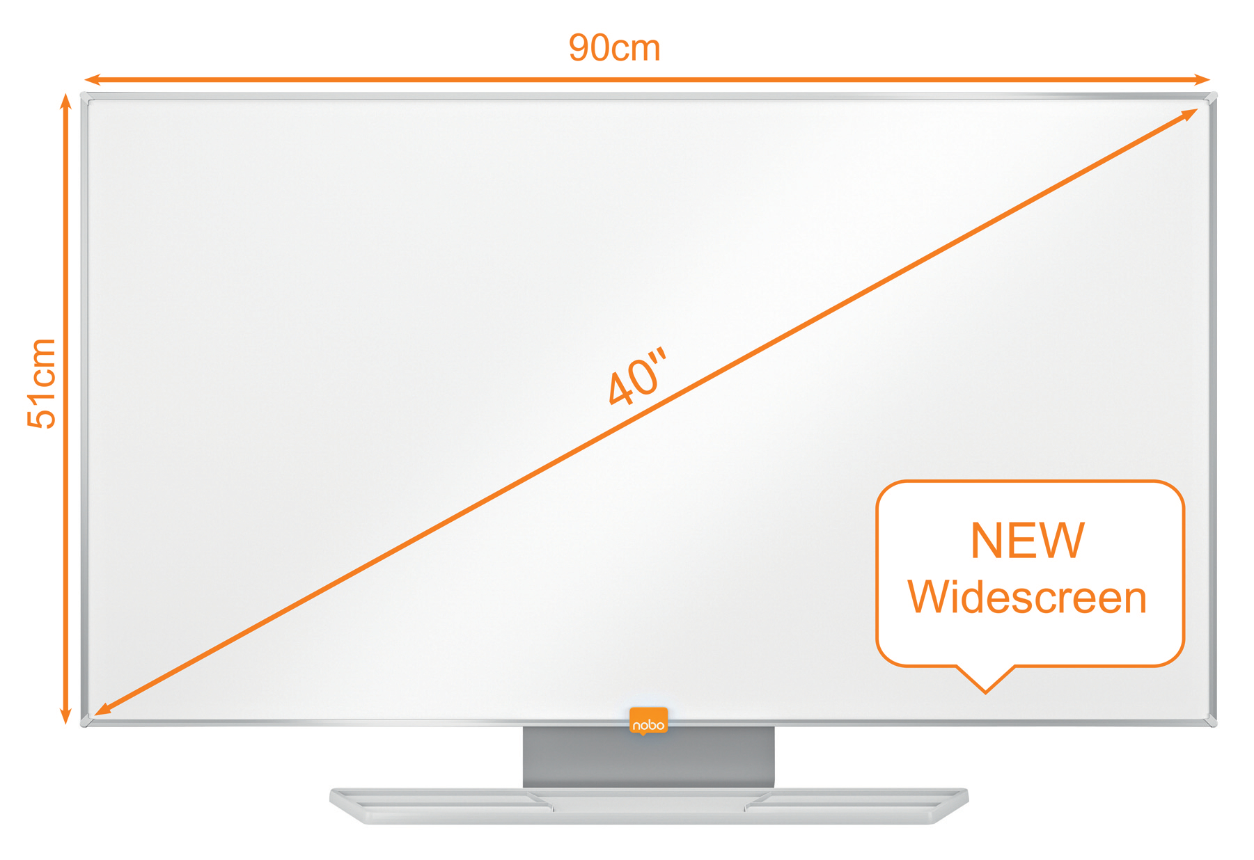 Whiteboard Magnetic Otel Emailat Widescreen 40" Prestige Nobo