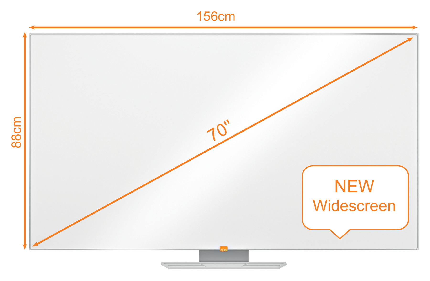 Whiteboard Magnetic Otel Emailat Widescreen 70" Prestige Nobo