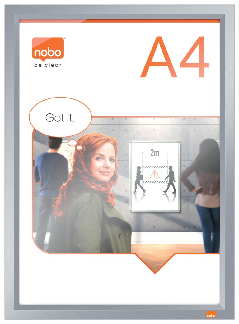Rama Click Aluminiu A4 Gri Impression Pro Nobo