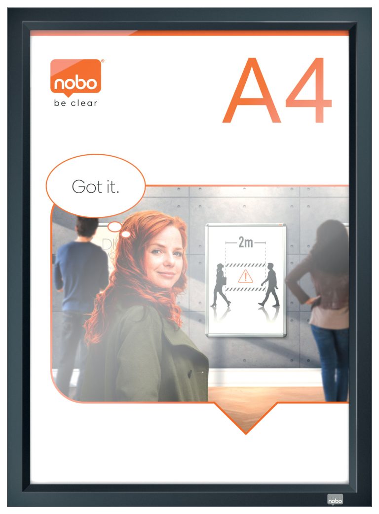 Rama Click Aluminiu A4 Grafit Impression Pro Nobo