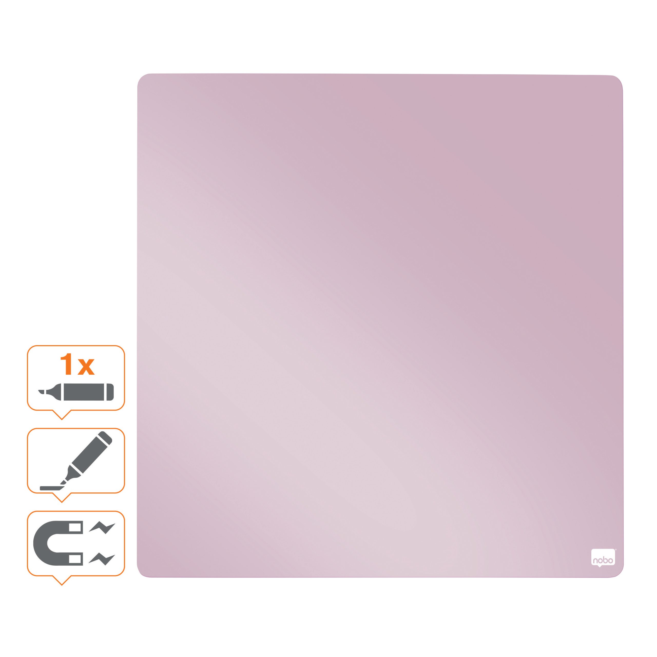 Tabla Magnetica Plastic 36*36cm Lila Nobo