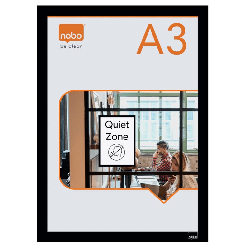 Rama Magnetica Autoadeziva A3 Neagra 2/Set Nobo