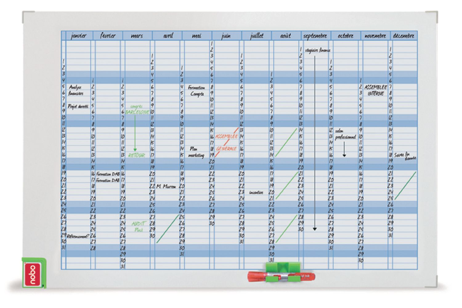 Planner Magnetic Anual 90*60cm Performance Nobo