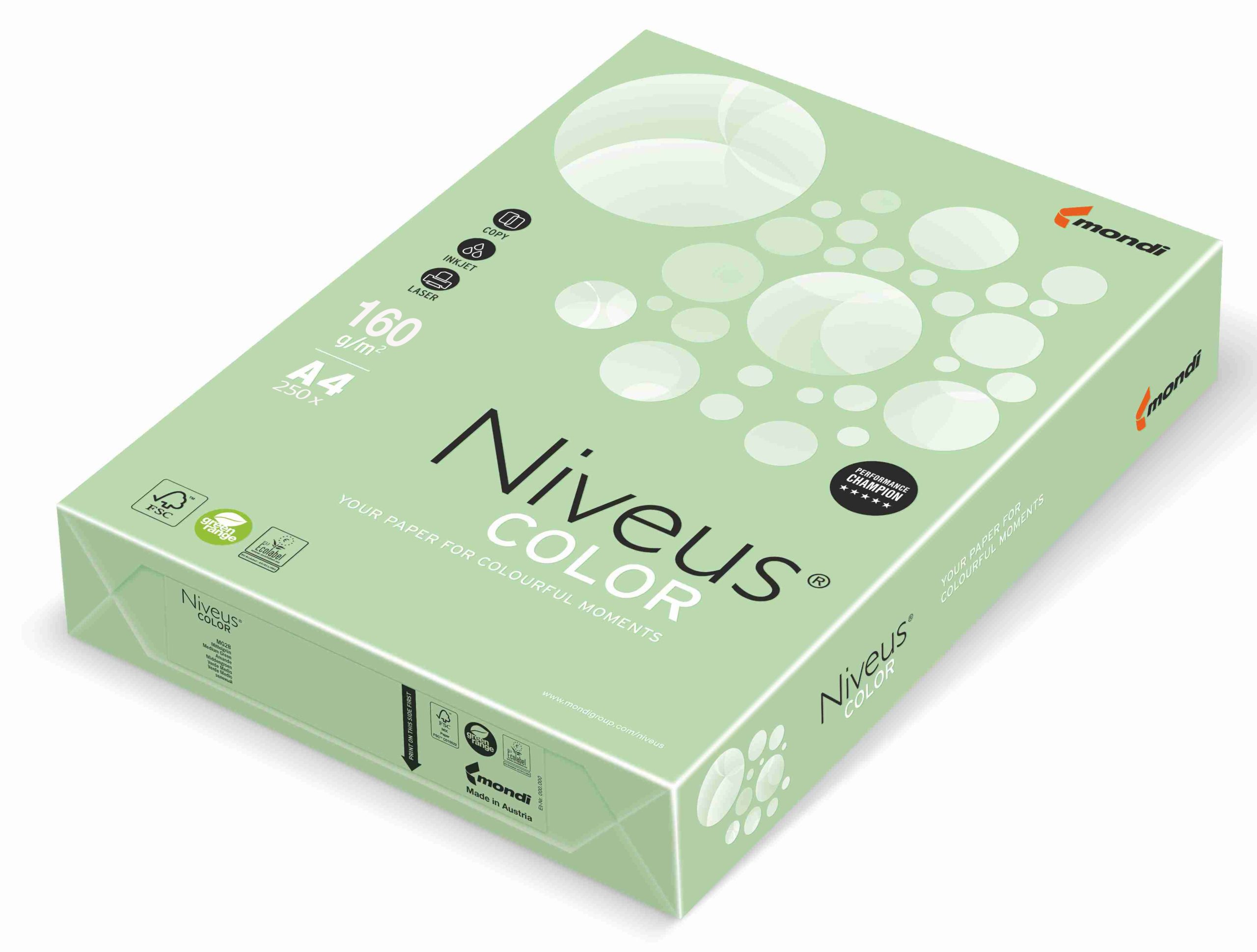 Carton Copiator A4 Verde Deschis Pal 160g 250/Top Mg28 Niveus