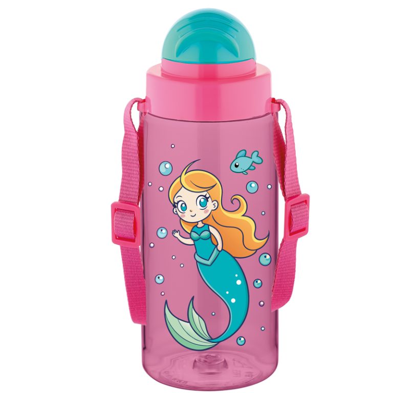 Sticla Apa Pt Copii Tritan 500ml Cu Pai Si Curea Transport T-0107 Noki