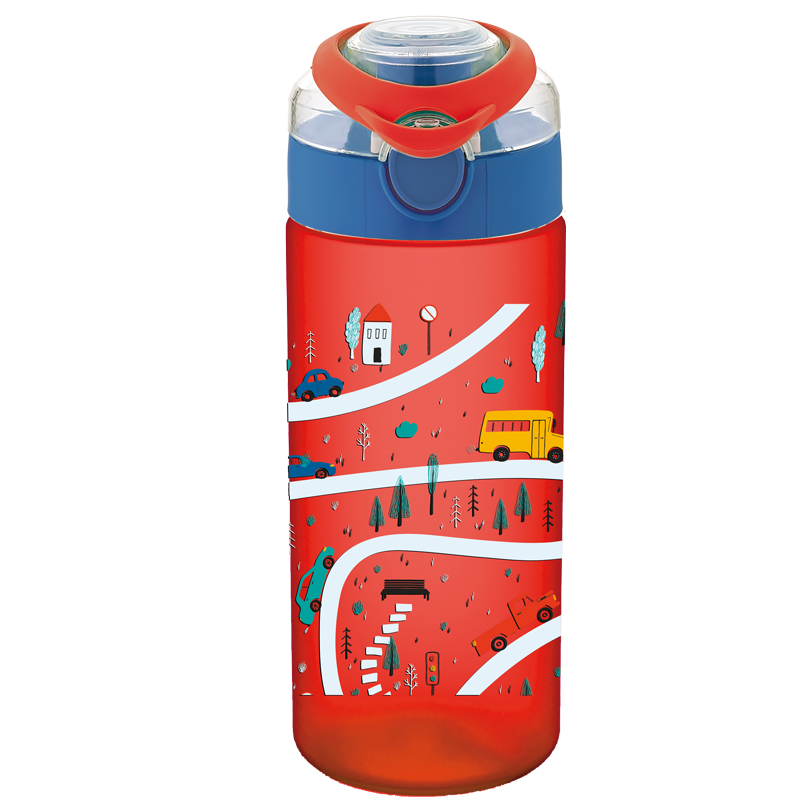 Sticla Apa Pt Copii Tritan Soft Touch 500ml Cu Deschidere Automata Si Maner Transport T-0108 Noki