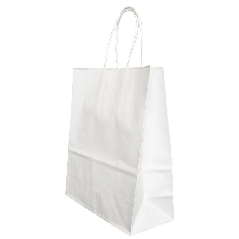 Punga Hartie Maner Rasucit 14 X 8 X 21cm Alb/Alb Papiroti