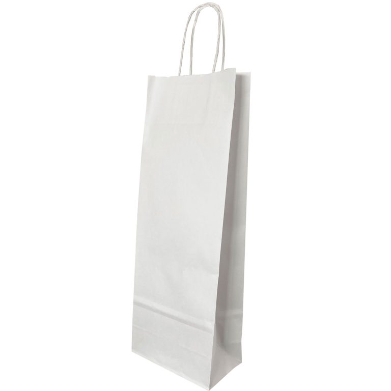 Punga Hartie Sticle Maner Rasucit 14 X 8 X 39cm Alb/Alb Papiroti