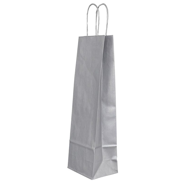 Punga Hartie Sticle Maner Rasucit 14 X 8 X 39cm Argintiu/Alb Papiroti