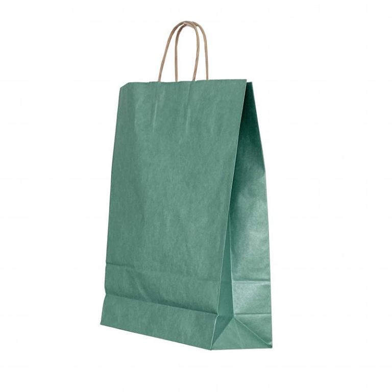 Punga Hartie Maner Rasucit 18 X 8 X 22cm Verde/Maro Papiroti