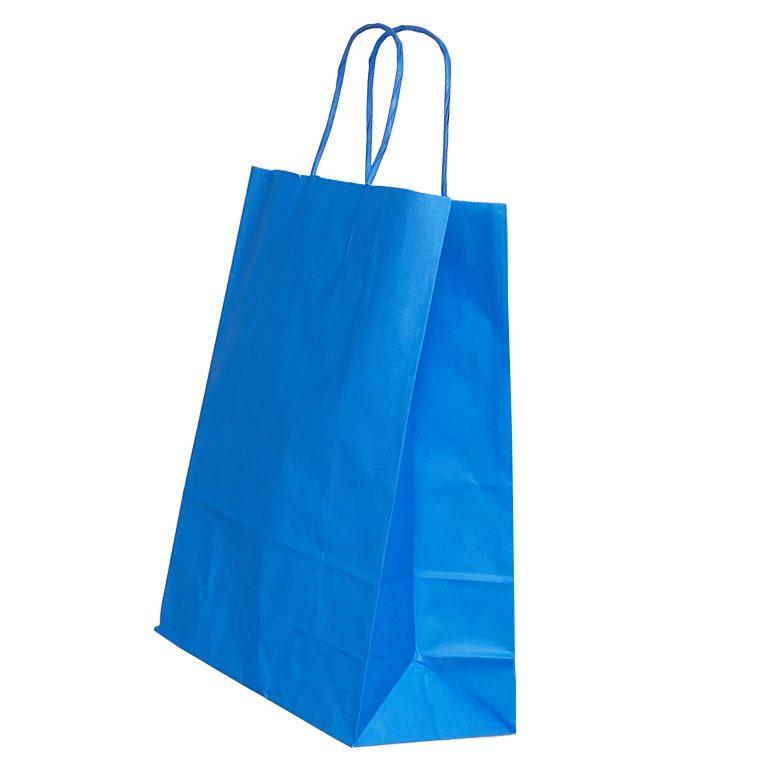 Punga Hartie Maner Rasucit 26 X 12 X 35cm Albastru/Alb Papiroti
