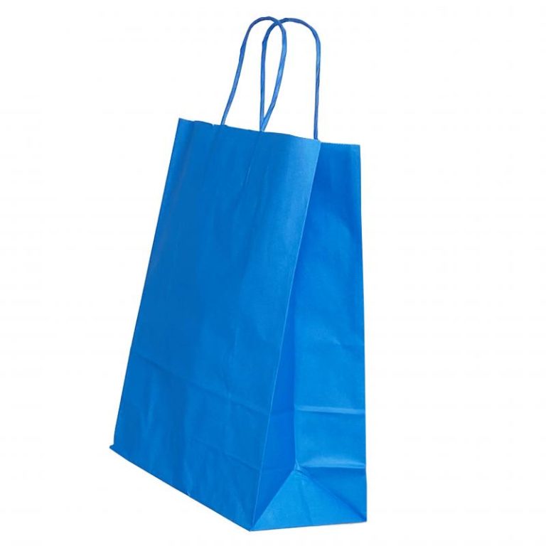 Punga Hartie Maner Rasucit 18 X 8 X 22cm Albastru/Alb Papiroti