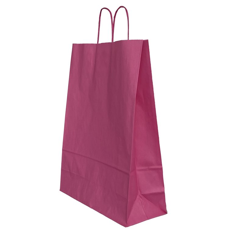 Punga Hartie Maner Rasucit 32 X 12 X 41cm Roz/Alb Papiroti