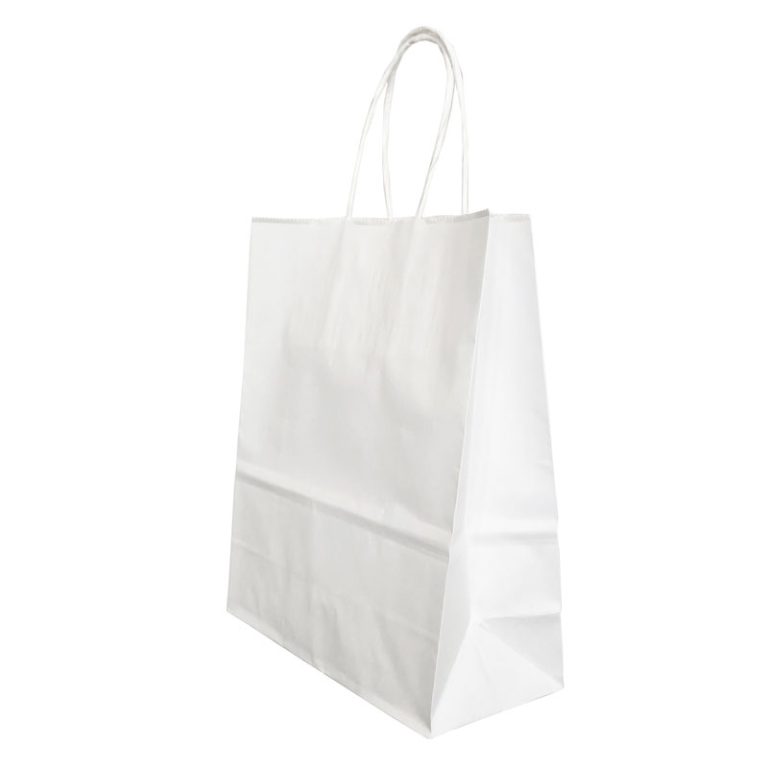 Punga Hartie Maner Rasucit 18 X 8 X 22cm Alb/Alb Papiroti