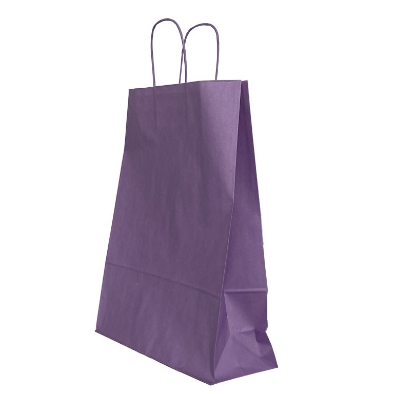 Punga Hartie Maner Rasucit 26 X 12 X 35cm Mov/Alb Papiroti