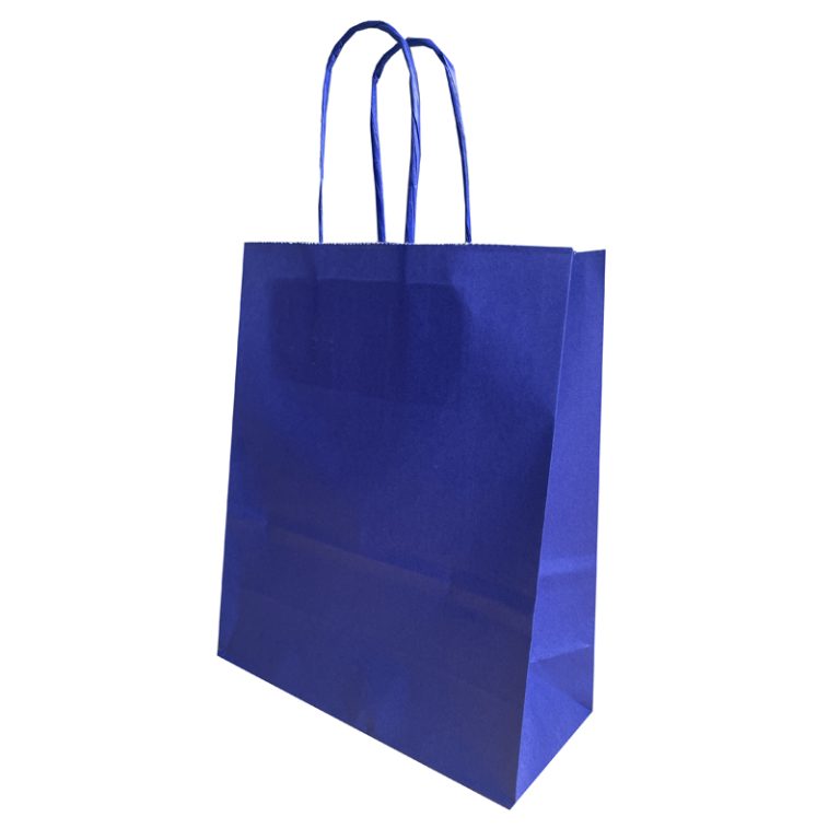 Punga Hartie Maner Rasucit 22 X 10 X 31cm Albastru Nautic/Alb Papiroti
