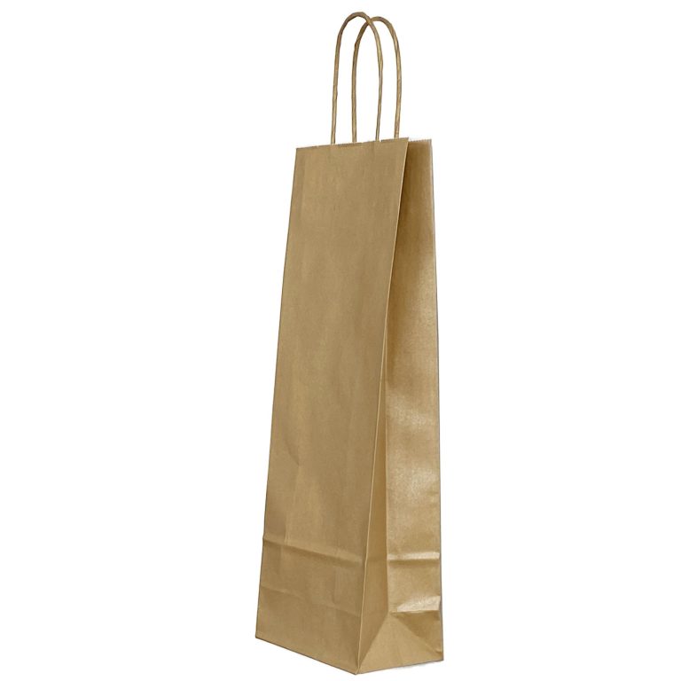 Punga Hartie Sticle Maner Rasucit 14 X 8 X 39cm Auriu/Alb Papiroti