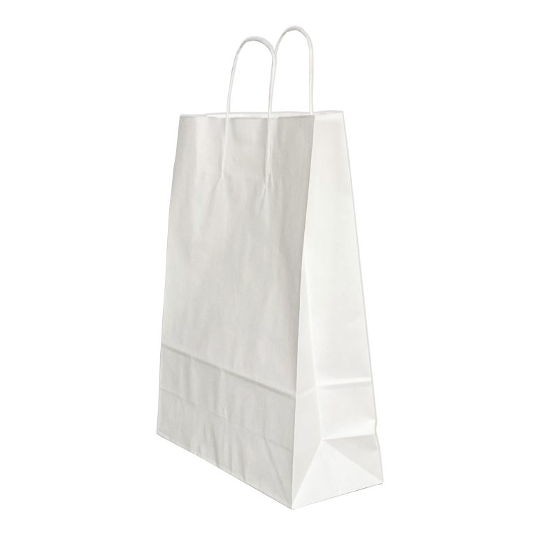 Punga Hartie Maner Rasucit 32 X 12 X 41cm Alb/Alb Papiroti